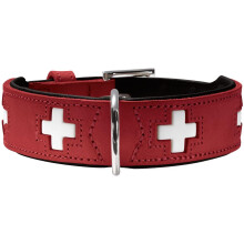 HUNTER Collar Swiss 70 Organic Leather, 56.0-63.5 cm, Red/Black