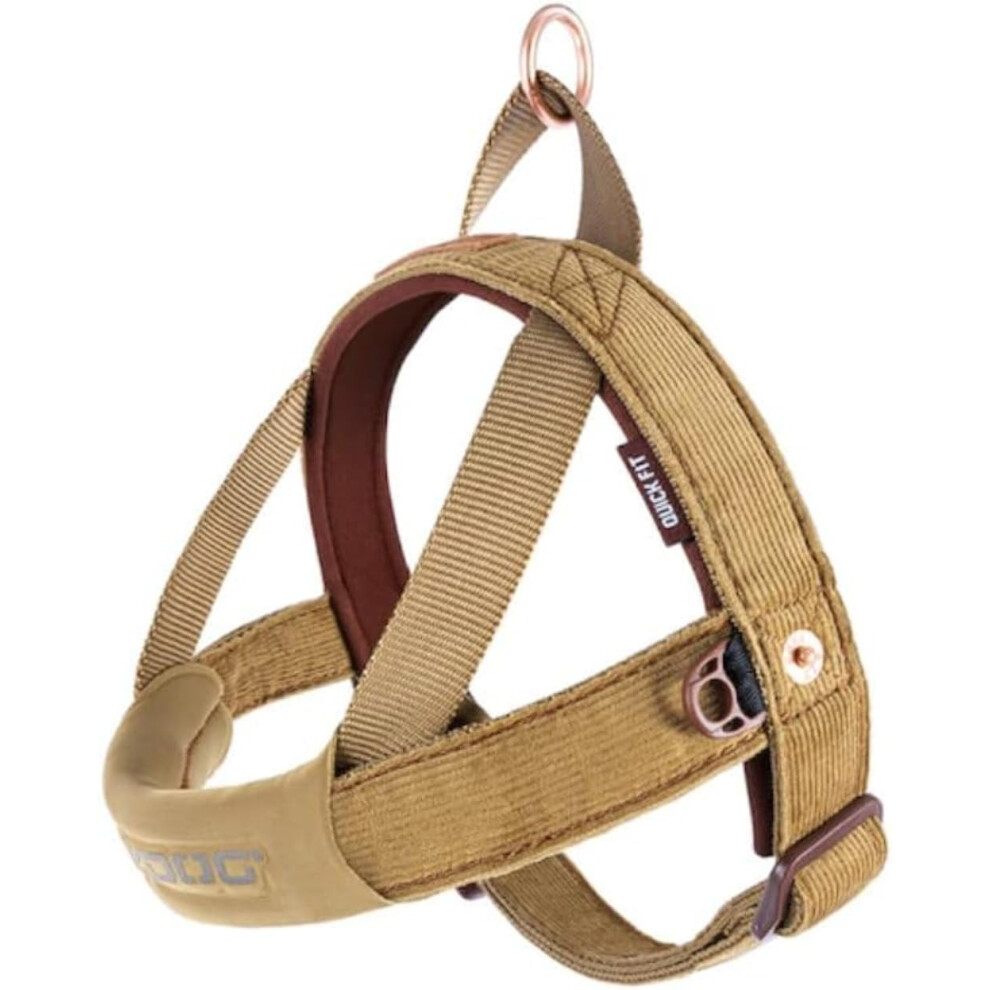 EZYDOG Quick Fit Dog Harness | Dog Harness Small, Medium, Large, K9 Dog Harness, Reflective Stitching, Water Resistant Materials, No Pull (Corduroy)