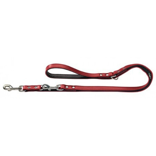 Hunter HUNTER Nickel-Plated Split-Leather Basic Training Lead Rope, 13 x 200 cm, Medium, Red/Nappa Black