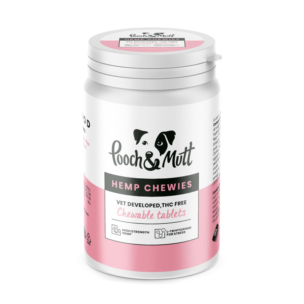 Pooch & Mutt - Calming Treats, Supplement for Anxious or Excitable Dogs, 120 Chewies (150g)