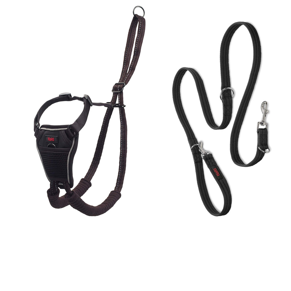 Company Of Animals Black Halti No Pull Harness & Halti Training Leash Combination Pack - Stop Your Dog Pulling On The Leash. Adjustable, Medium