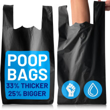 Large Dog Poo Bags - 2000 Pack, 33% Thicker & 25% Larger Poop Bag with Easy Tie Handles, 100% Leak Proof, Odour Free Pet Waste Disposal, Discreet