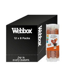 Webbox Hot Dog Sausages Dog Treats - Puppy Friendly, Individually Wrapped for Freshness, No Artificial Colours, Wheat and Grain Free (12 x 8 Packs)