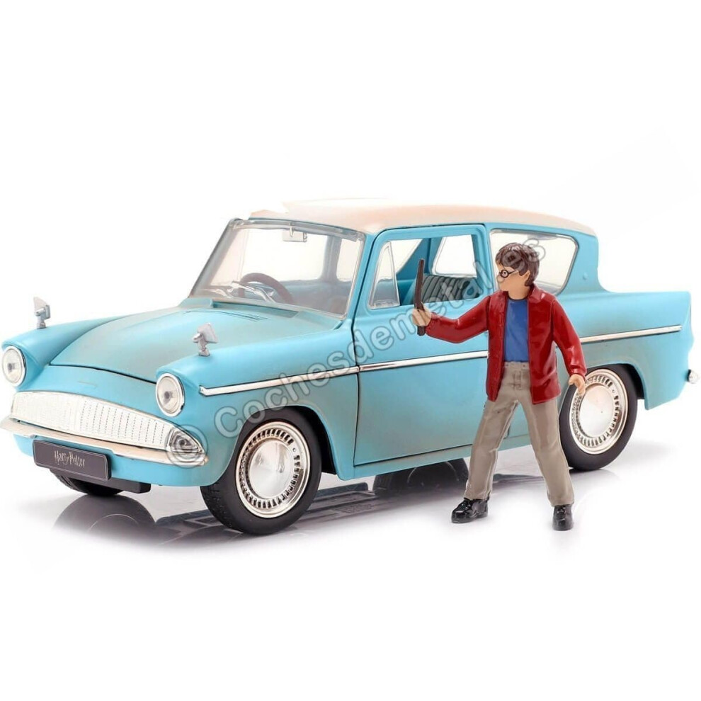 Jada Ja31127 1:24 1959 Ford Anglia With Harry Potter Figure, Rusty Blue