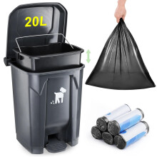 Dog Poop Trash Can Outside, 20L Pet Waste Container with Removable Inner Waste Bin, 150 Waste Bags, Outdoor Dog Poop Trash Bin for Small/Large Dog
