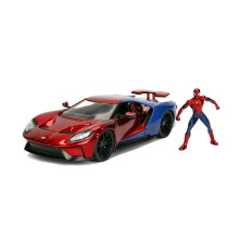 Jada Toys - 99725RB - Model FORD GT 2017 With Figure Spider Man 1/24 Die-Cast Marvel - Red / Blue