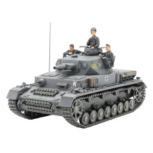 TAMIYA 35374-000 1:35 German Panzerkampfwagen IV Version F L24/75 mm, Model Kit, Plastic Kit, Assembly Kit, Detailed Replica, Unpainted, Grey