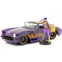 Jada JA30457 1:24 1957 Chevy Corvette w/Batgirl Figure, Multi