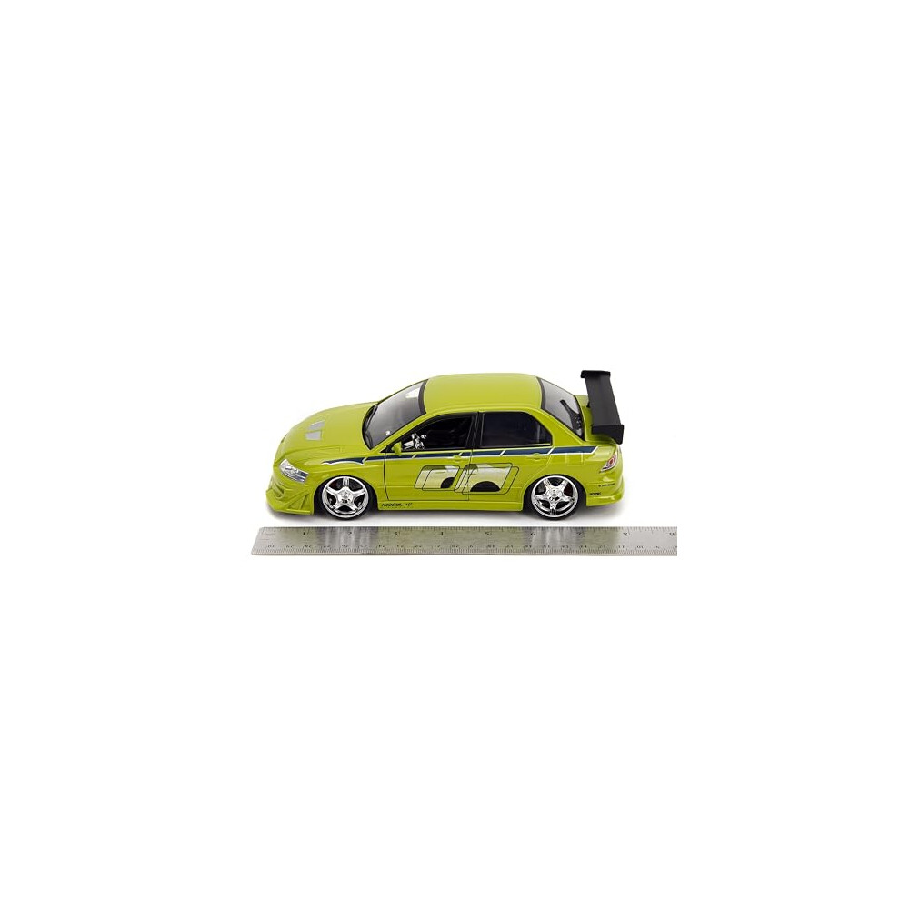 Jada Toys – Miniatura de Coche Mitsubishi Lancer EVO VII Brian Fast and Furious (Escala 1/24, 99788 Gr, Verde