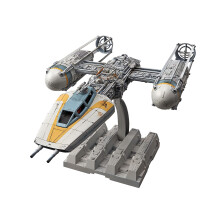 Revell (Bandai Original 01209 Star Wars Y-Wing Starfighter 1:72 Scale Unbuilt/Pre-Coloured/Clip-Together (Non-Glue) Plastic Model Kit with Display