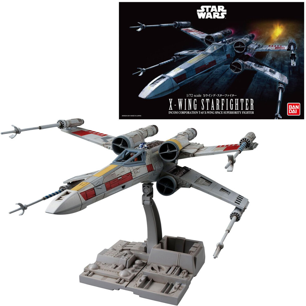 Revell (Bandai Original) 01200 Star Wars X-Wing Starfighter (Luke Skywalker) 1:72 Scale Unbuilt/Pre-Coloured/Clip-Together (Non-Glue) Plastic Model