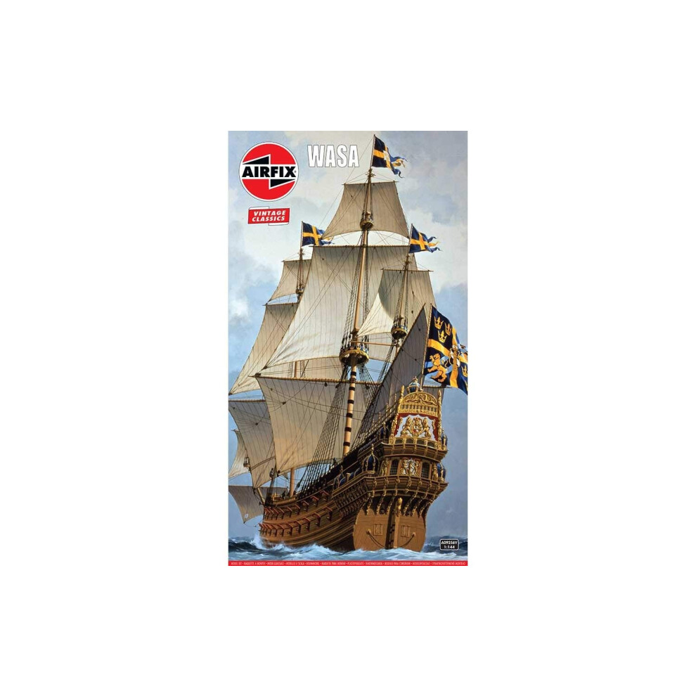 Airfix Vintage Classics Set - A09256v Wasa - Plastic Model Ship Kits For Adults & Children 8+, Set Includes 229 Pieces - 1:144 Scale Model Ship Set