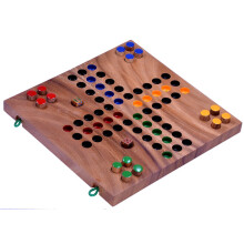 LOGOPLAY Ludo Classic Family Board Game 2-4 Players Fun Game for Kids and Andults Playing field 26 x 25 cm - wooden dice game