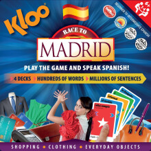KLOO Learn Spanish Board Game Race to Madrid | Language Fun for Kids Family & Adults | Easily Learn 100's Words | Speak Sentences in a Flash | Teacher
