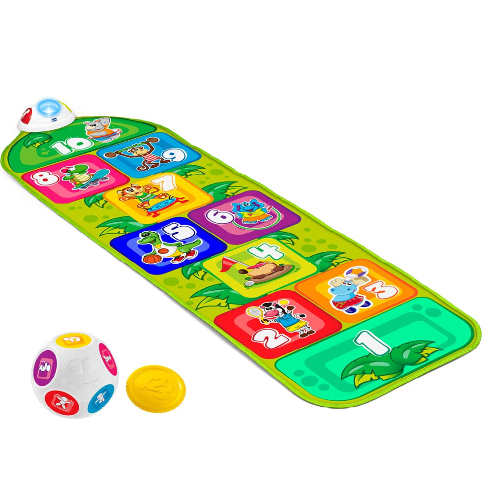 Chicco Jump & Fit Kids Playmat, Electronic and Interactive Game with Lights and Sounds, Hopscotch Game for Home, 2 Play Modes, 150 cm - Kids Toys Ages