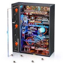 ROKR Marble Run 3D Plastic Puzzle The Last City Model Kits For Adults To Build Cyberpunk Steampunk Gaming Desk Setup Gift Idea-Parallel World MR01S