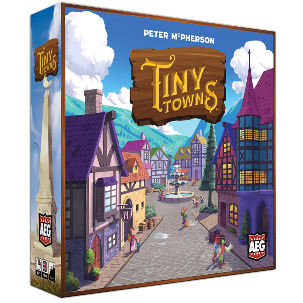 Aeg Alderac Entertainment Group | Tiny Towns Deck-Building Board Game In English For Age 14+ | Strategic And Competitive Game For 2-6 Players | Build