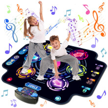 KIZJORYA Dance Mat for Kids, Electronic Light-up Dance Pad with Wireless Bluetooth 5 Speeds 9 Levels, Dancing Mat for Toddlers Music Game Dance Toy