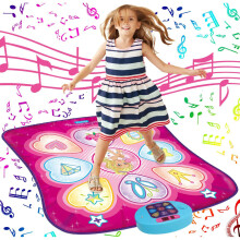 Sunlin Dance Mat - Dance Mixer Rhythm Step Play Mat - Dance Game Toy Gift for Kids Girls Boys - Dance Pad with LED Lights, Adjustable Volume, Built-in