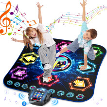 Dance Mat, 2024 Light Up 8-Button Dance Pad with Wireless Bluetooth, Upgraded Flowing Light Control System with Stands, Kids Toys Music Games Birthday
