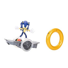 Sonic the Hedgehog Speed RC Vehicle, Includes 6? / 15cm Articulated Sonic Figure, RC Skateboard and Golden Ring Controller To Perform Tricks and