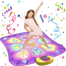 Sunlin Dance Mat Toys for Girls Ages 3-10 | Dance Pad with LED Lights, Adjustable Volume, 9 Built-in Music, 7 Game Modes, 5 Challenge Levels |