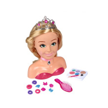 Simba Steffi Love Girls 105560177 Princess Make-Up & Hairdressing Head, Styling Head with Make-Up, 5x Hair Clips, 4x Hair Bobbles, Brush and Princess