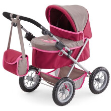 Bayer Design 13078AA Dolls Pram Trendy, stroller, foldable, height-adjustable handle, bag