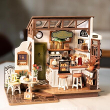 ROWOOD Doll House Kit Coffee House, DIY Miniature House Craft Building Room, Wooden Model Kits with Accessories for Adults and Teens to Build, for