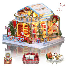 GuDoQi DIY Miniature House Kit with Music, Miniature DollHouse Kit to Build for Adults, Mini House Model Kit with Furniture, Great Handmade Crafts