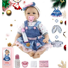 ZIYIUI 22inches Reborn Girls Baby Dolls Realistic Soft Silicone Newborn Doll Realistic Handmade Doll Children Babies Kids Toys