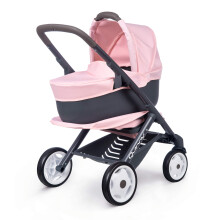 Smoby Maxi Cosi 3 in 1 Multifunctional Pushchair Pink - For Dolls up to 42 cm - Convertible Doll Stroller for Different Needs in the Quinny Design,