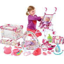 deAO Games Kids 5-in-1 Role Deluxe Playset with Play Mat, Cot, Baby Carrier, Stroller and Travel Bag (Doll Not Included), 59 x 12 x 38 Centimeters