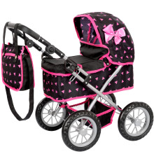 Kinderplay Dolls Pram | Toy Pram | Baby Doll Pram - Toy Pushchair | Dolls Buggy | Dolls Pushchair | Doll Stroller with Adjustable Handle (33-63 cm),