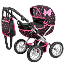 Kinderplay Dolls Pram | Toy Pram | Baby Doll Pram - Toy Pushchair | Dolls Buggy | Dolls Pushchair | Doll Stroller with Adjustable Handle (33-63 cm),