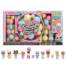 L.O.L. Surprise Mega Ball Magic - 12 Collectible Dolls, 60+ Surprises, 4 Unboxing Experiences - Squish Sand, Bubbles, Gel Crush, Shell Smash - Mix and