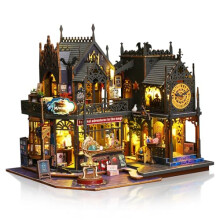 Cuteefun DIY Miniature House Kits, Wooden Dollhouse with LED, Tiny House Kit for Adults to Building, Unique Gift for Birthday Christmas' Day(Magic