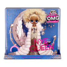 L.O.L. Surprise! 576518EUC LOL Surprise Holiday OMG 2021 Collector Doll-NYE Queen-with Gold Fashions, Accessories, & Light-Up Stand-New Year's