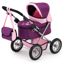 Bayer Design 13057AA Dolls Pram Trendy, stroller, foldable, height-adjustable handle, bag