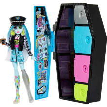 Monster High Doll and Fashion Set, Frankie Stein with Dress-Up Locker and 19+ Surprises, Skulltimate Secrets, HKY62