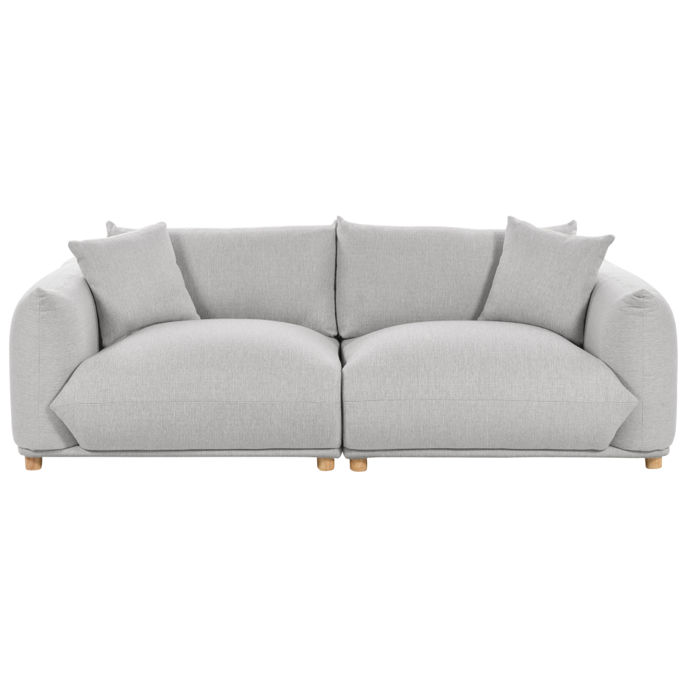 Sofa LUVOS Fabric Light Grey 3 Seater