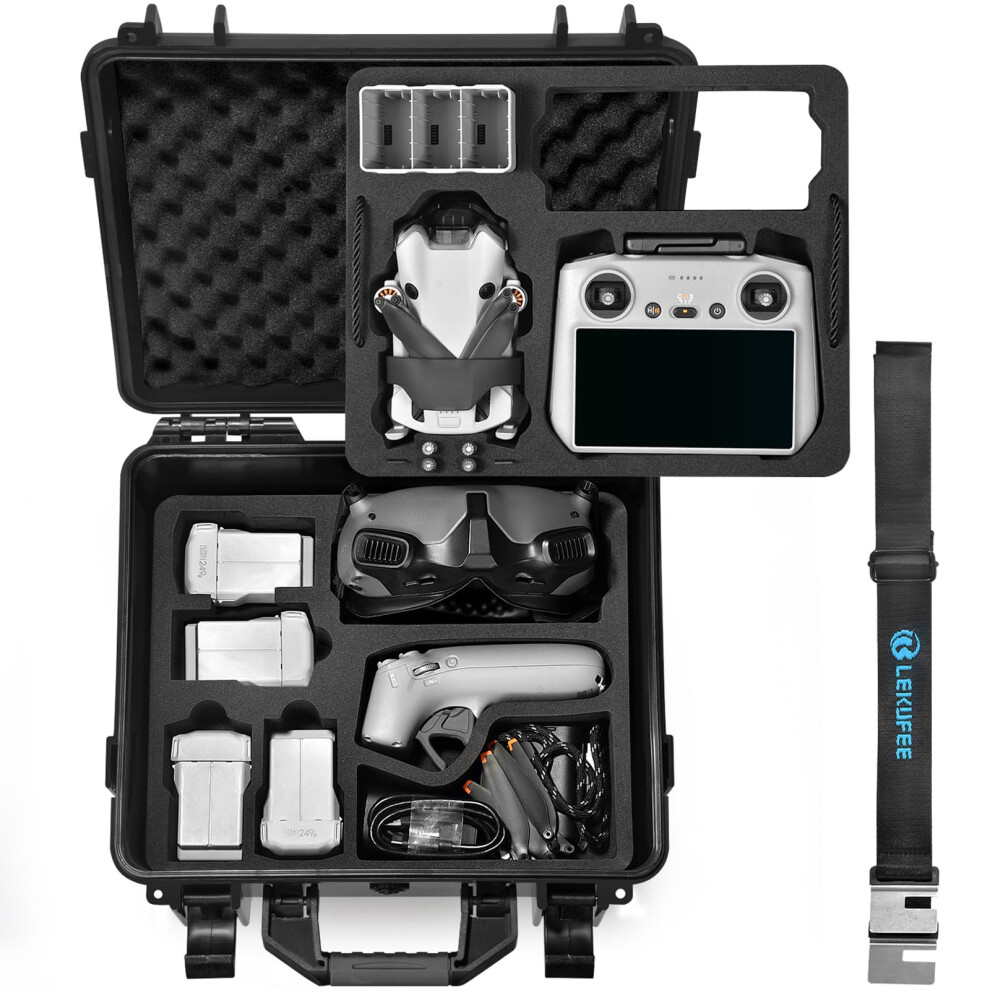 Lekufee Waterproof Hard Case For Dji Mini 4 Pro,Dji Mini 3 Pro,Mini 3 Drone,Dji Rc 2/Rc N2/N1,Dji Goggles 3(Not For Goggles N3)/2/Integra,Dji Rc 5051219681059