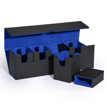 UAONO Card Storage Box with Dice Tray for MTG Yugioh, 5 in 1 Card Deck Case Holds 900+ Unsleeved Cards, Strong Magnet Card Organizer for Magic