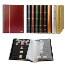 Prophila Lighthouse Stockbook stamp album (new) 60 black pages, bordeaux cover