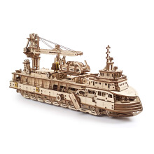 UGEARS 3D Puzzles Research Vessel DIY Model Ship 3D - Exclusive Wooden Model Kits for Adults to Build - Unique and Creative Wooden Mechanical Models -