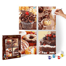 Noris Spiele Schipper Paint by Numbers Sweet Temptation (609340791 Images Each 18 x 24 cm, Multi-Colour