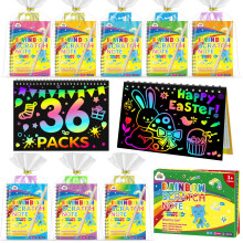 ZMLM Party Bag Fillers for Kids - Scratch Art Easter Gifts for Kids, Scratch Art Party Bag Fillers 4 5 6 7 8 9 Girls Boys Classroom Birthday Gifts (36