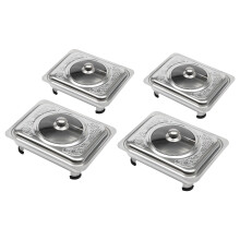 4pcs Buffet Stainless Steel Buffet Stove Insulated Food Holding Plate
