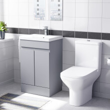 Nes Home Matte Grey 500mm Basin Vanity & Rimless Close Coupled Toilet