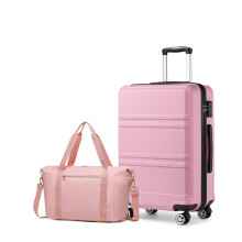 (Pink) KONO 20Inch Hard Shell ABS Suitcase Carry On Cabin Hand Luggage With Travel Bag